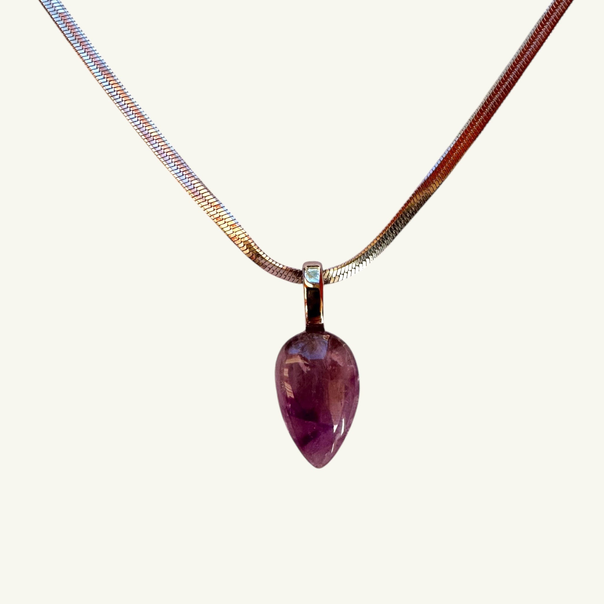 Collana ametista 19x13 mm Sharifa Crystals